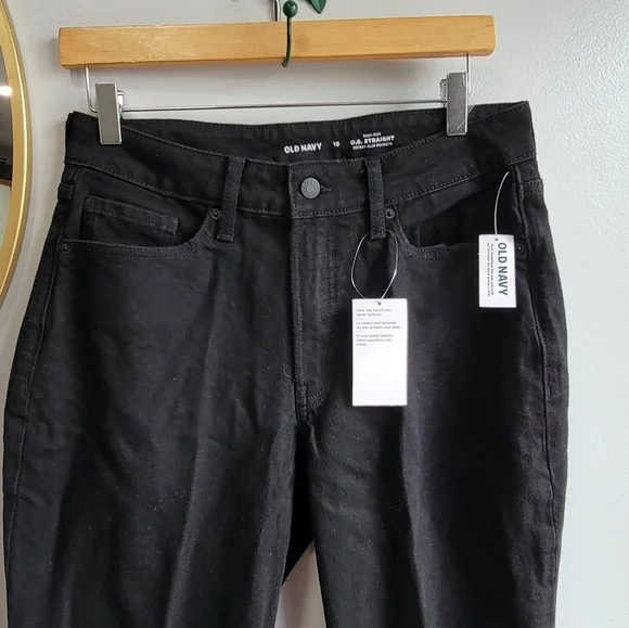 Old Navy high rise O. G. straight black NWT jeans size 10 - Picture 2 of 4